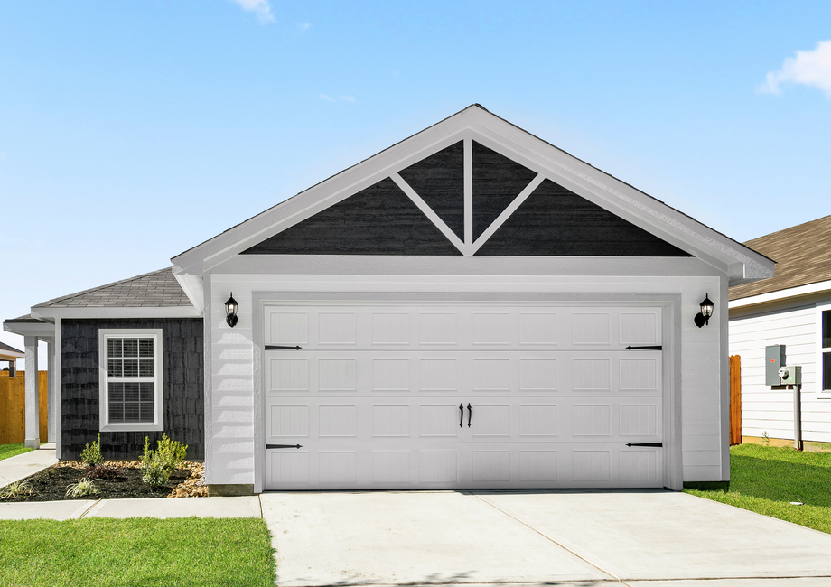 The beautiful Aberdeen plan by LGI Homes with front yard landscaping.