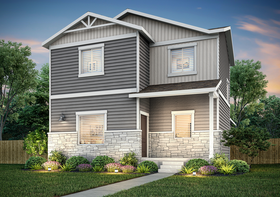 The Carnation is a beautiful two story home with siding.