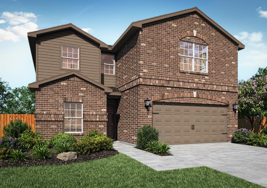 Beautiful Driftwood home rendered with brick and siding