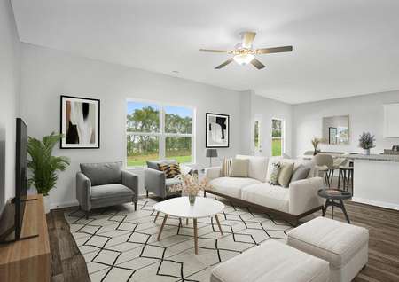 The Cypress has a beautiful spacious family room.