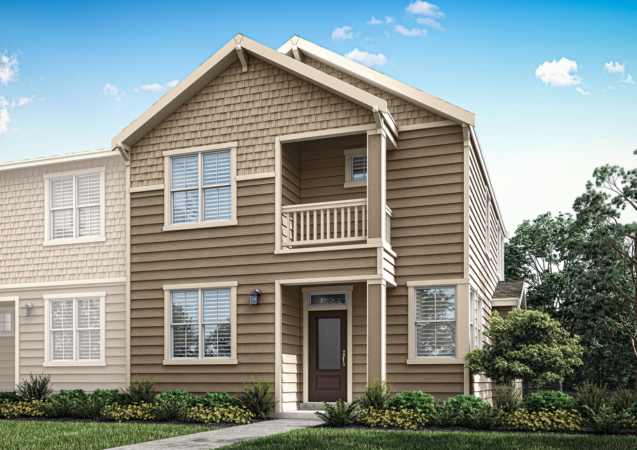 The Sparrow is a beautiful two story home with siding.