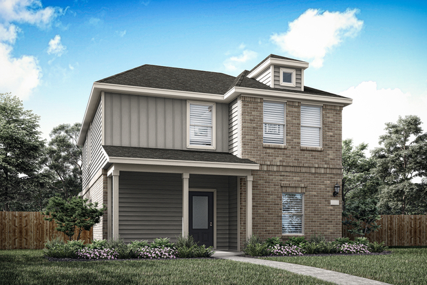 The Dogwood is a beautiful, two-story floor plan with a brick and siding exterior.
