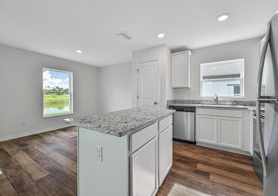 The kitchen and dining area of the Amelia