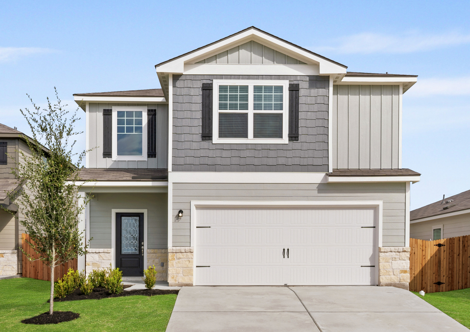 Exterior of the Torres plan with front yard landscaping