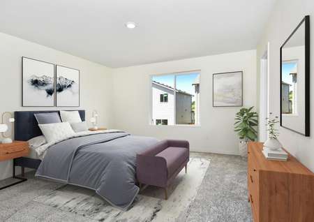 The Hood master bedroom has room for a large bed and bed side tables.