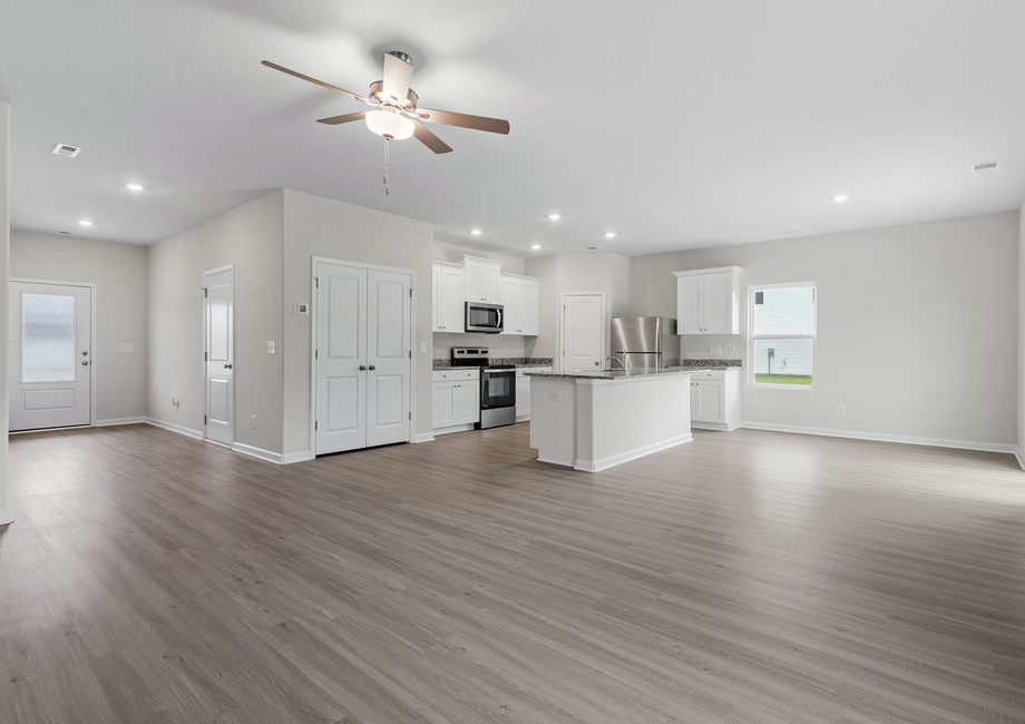 Open-concept floor plan