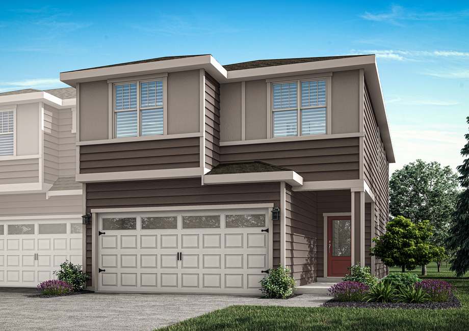 The Jefferson plan is a beautiful two story home with siding.