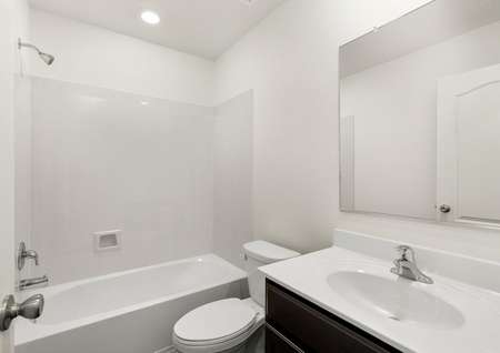 The second bathroom comes with a high-quality shower tub combo.