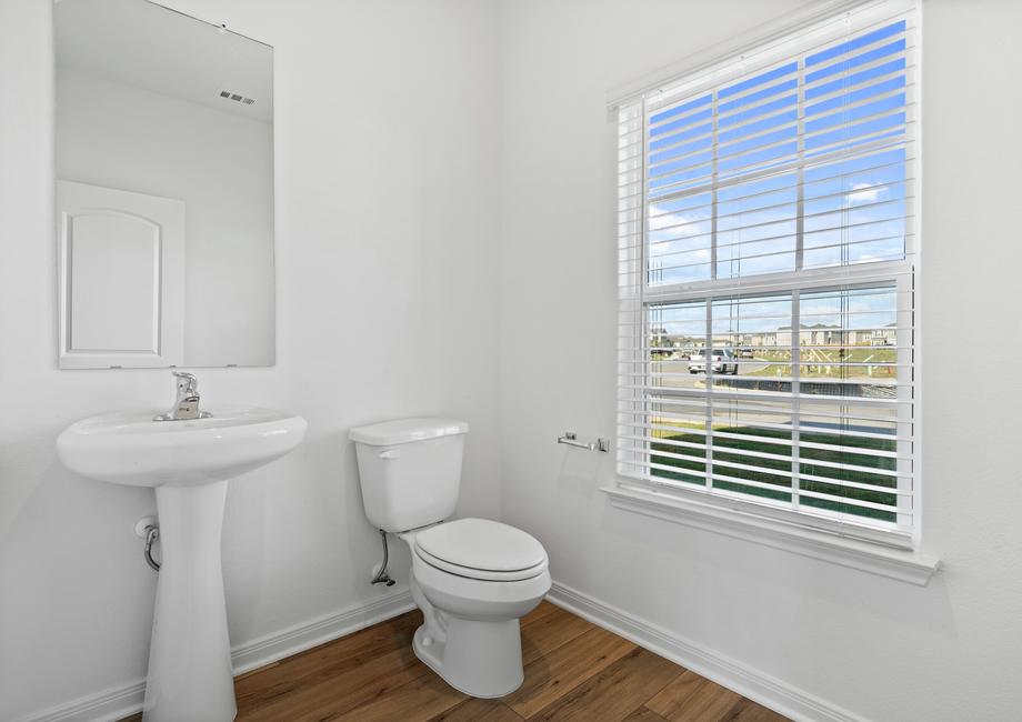 The powder room on the first floor.