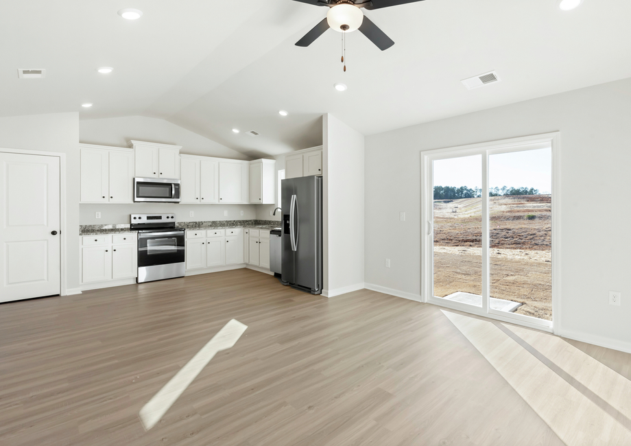 The kitchen has granite countertops