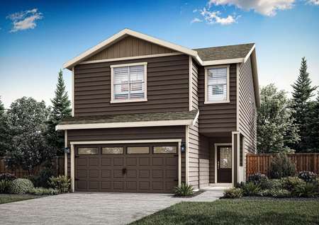The Helens is a beautiful two story home with siding.