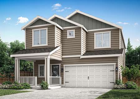 The Larch is a beautiful two story home with siding.