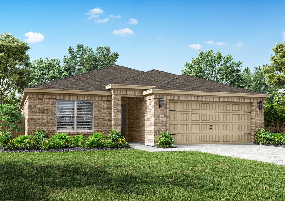 The Ashton is a beautiful one-story, brick home.