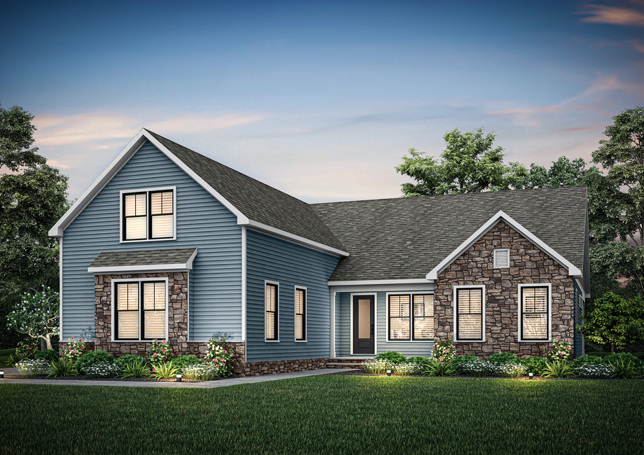 Dusk rendering of the Sumter Elevation 7.