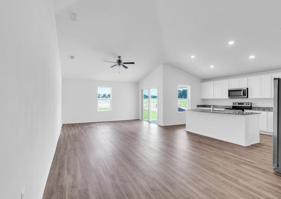 The open concept floor plan makes for the perfect place to entertain family and friends