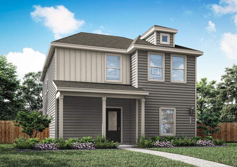 Elevation rendering of the beautiful two-story Dogwood plan.