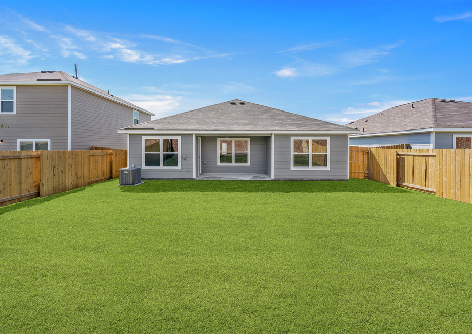 The backyard of the Blanco is fully fenced-in.