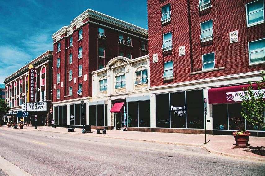 Historic Downtown St Cloud Minnesota in Summer.