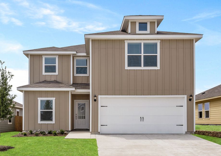 Exterior photo of the beautiful, two-story Driftwood plan.