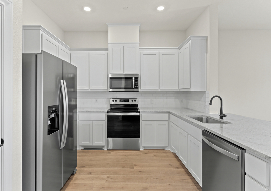 The kitchen of the Appaloosa has energy efficient appliances.