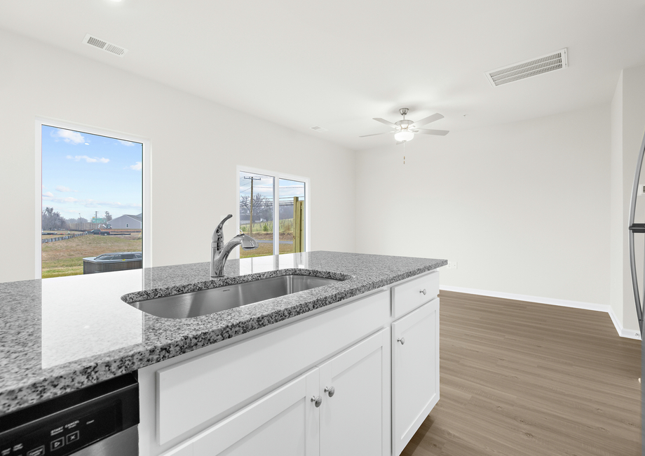 Spacious kitchen island