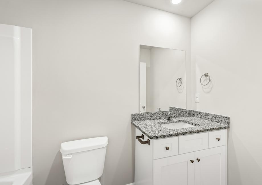 The secondary bathroom offers your guests all the space they need to get ready for their day