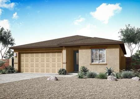 The Amado is a beautiful single story home with stucco