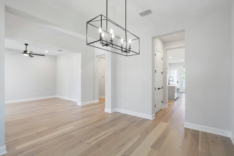 The formal dining room has quick access to the kitchen.