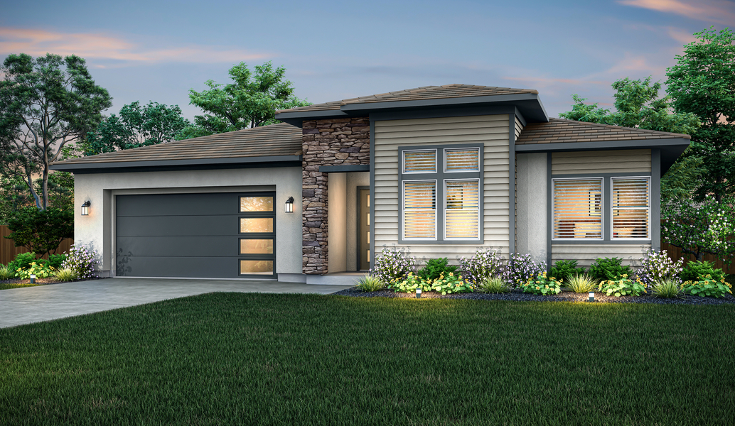 Dusk rendering of the Aviara B.