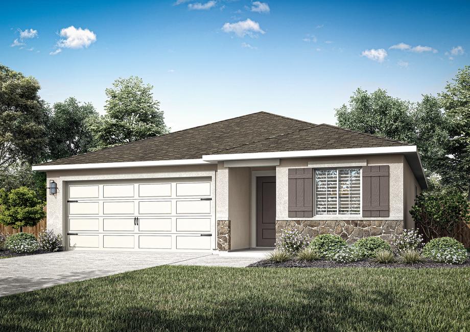 The Avila is a beautiful single story home with stucco.