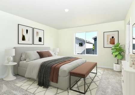 The Helens master bedroom has room for a large bed and bed side tables.