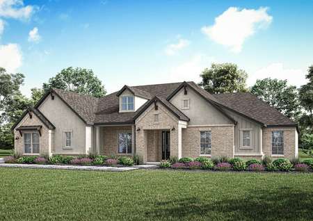 Exterior rendering of the Mantle farmhouse elevation.