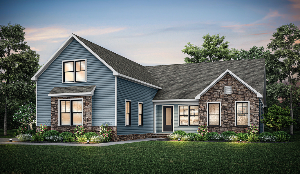 Dusk rendering of the Sumter Elevation 7.