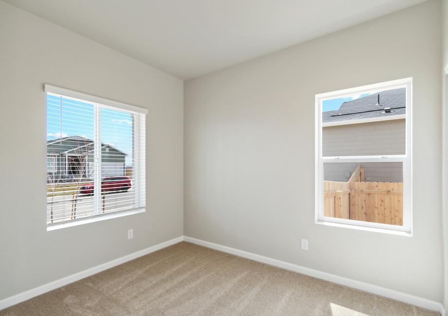 The secondary bedroom has carpet.