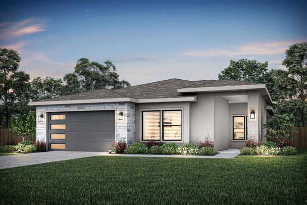 Exterior dusk elevation rendering of the Briscoe.