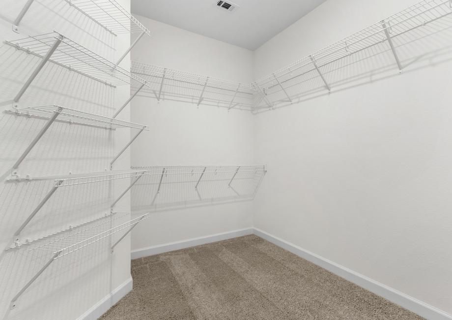 The master bedroom features a large closet.