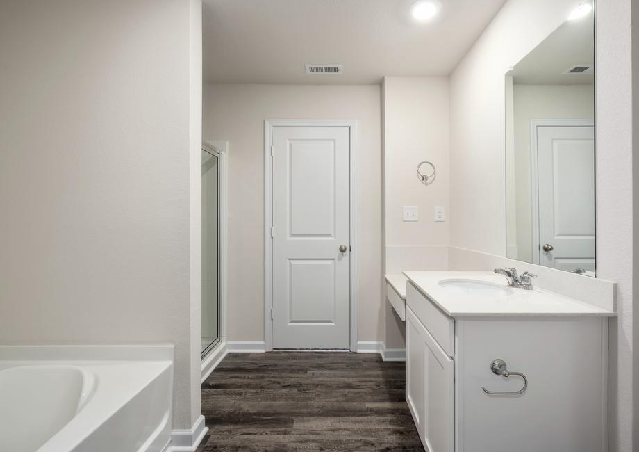 The vanity in the master suite is the perfect place to get ready in the morning