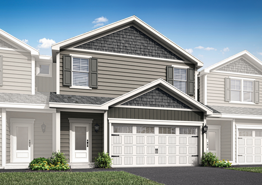 The Hubert is a beautiful two story home with stone at Meadows North.
