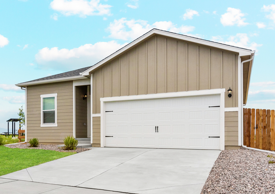 The Arapaho has an attached two-car garage.