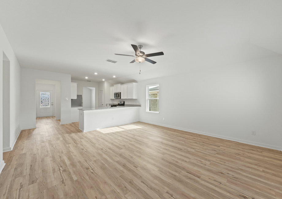 The foyer leads to a spacious open concept