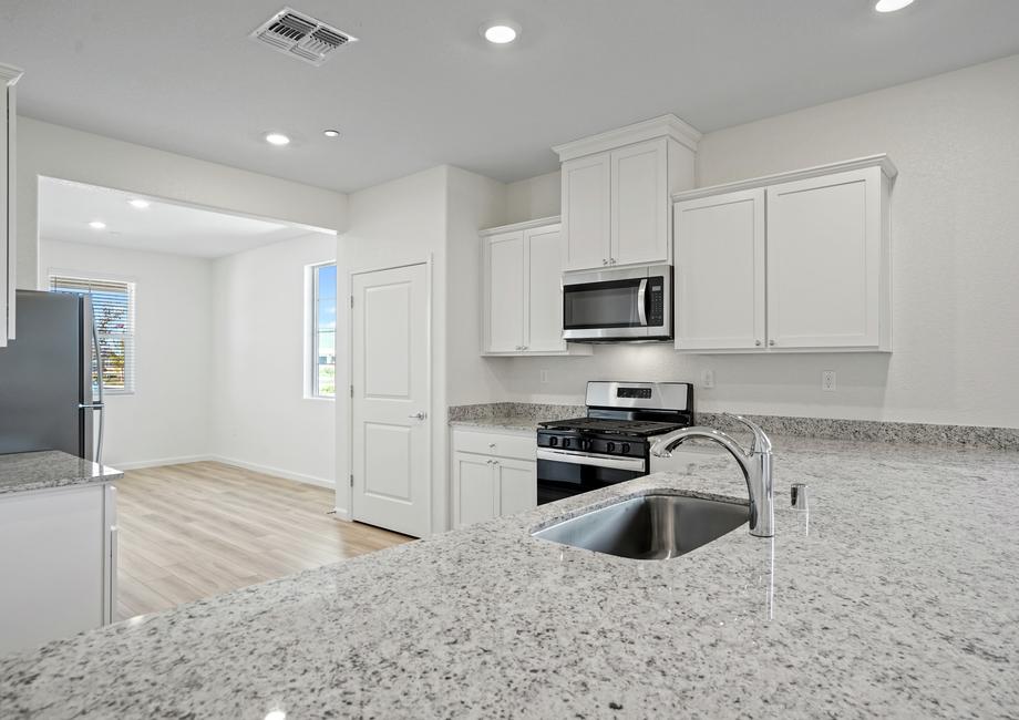 View of kitchen and dining room