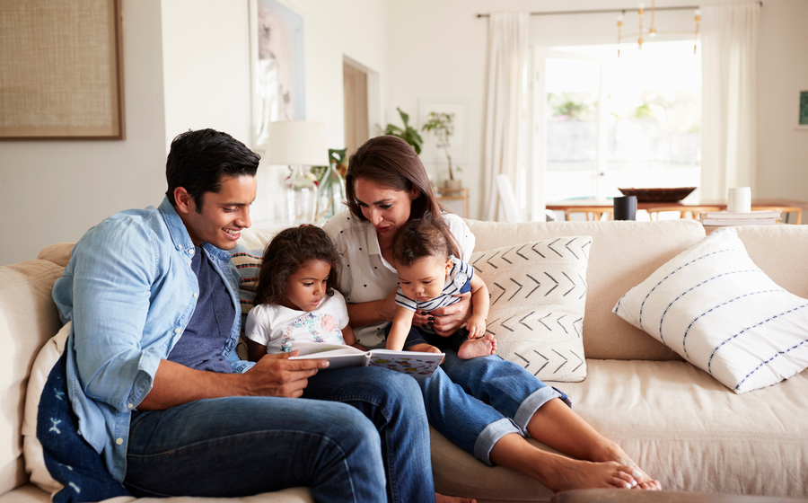 Family on the couch