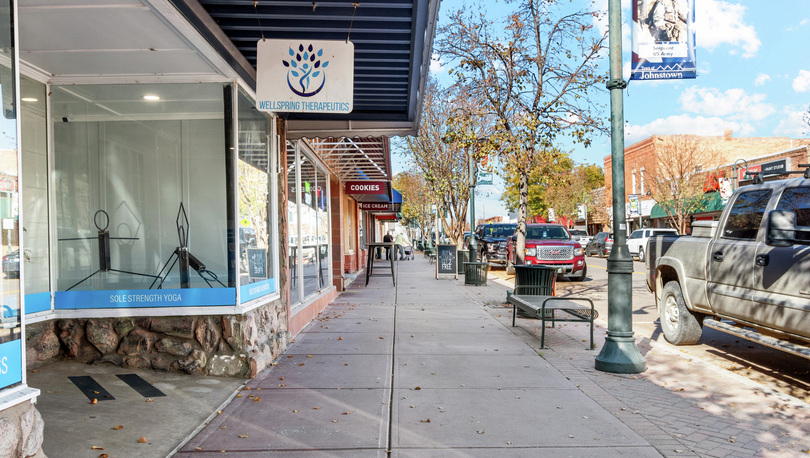 Streetline of downtown Johnstown, CO.