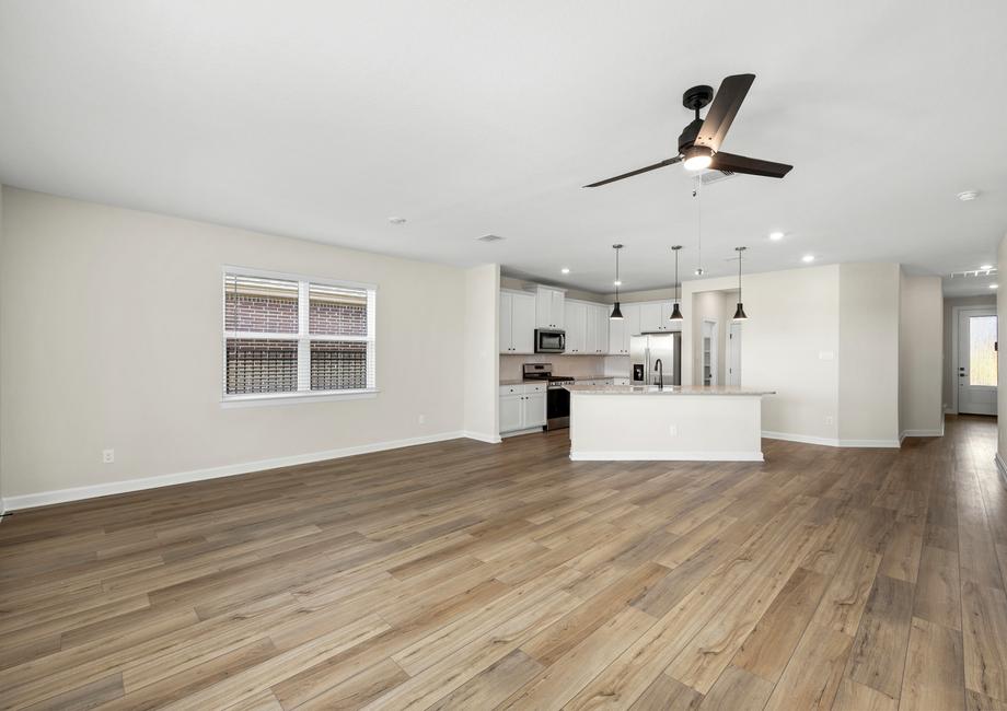The open floor plan is ideal for entertaining.