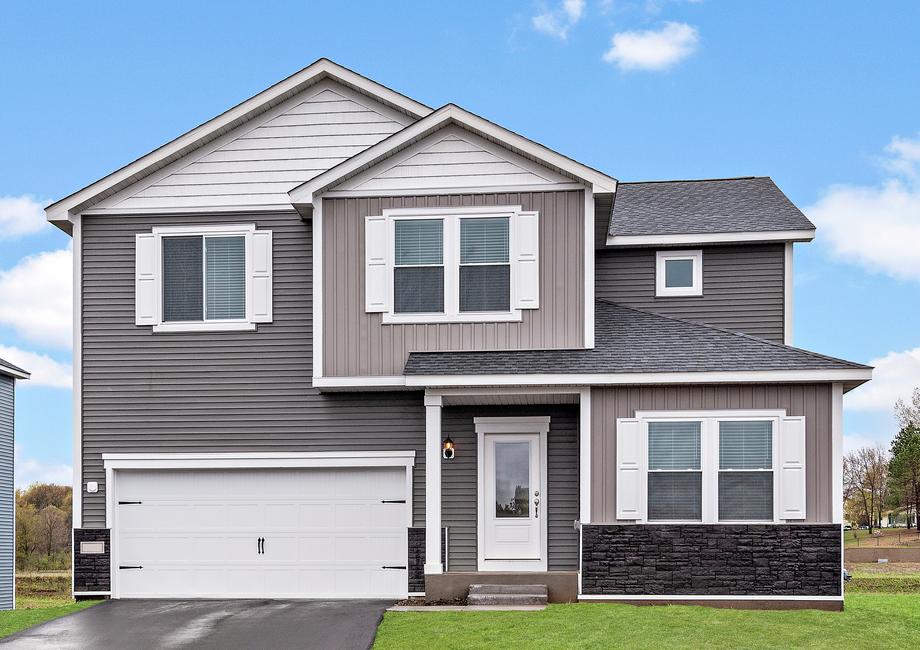 The Mercer is a beautiful two story home with siding.