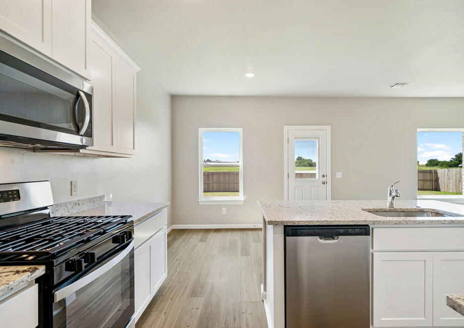 Each kitchen comes with stainless-steel appliances included.