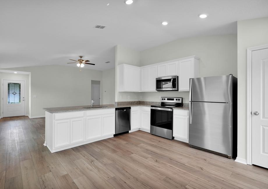 Chef's in the family will love this upgraded kitchen that includes stainless steel appliances