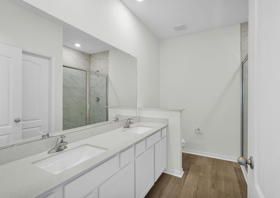 The master bathroom offers you all the space you need to get ready in the morning