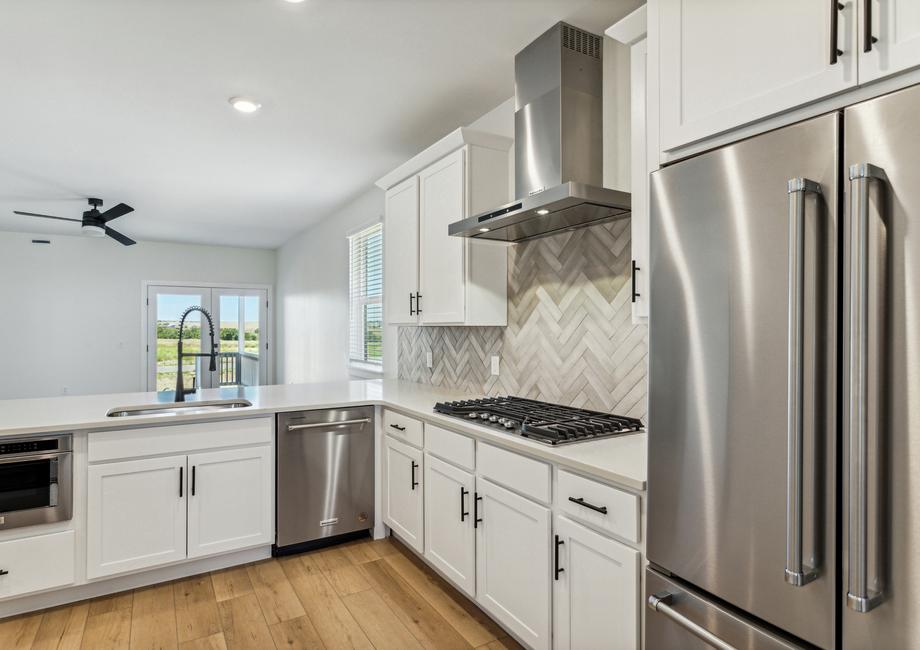 The kitchen has wonderful stainless-steel appliances.