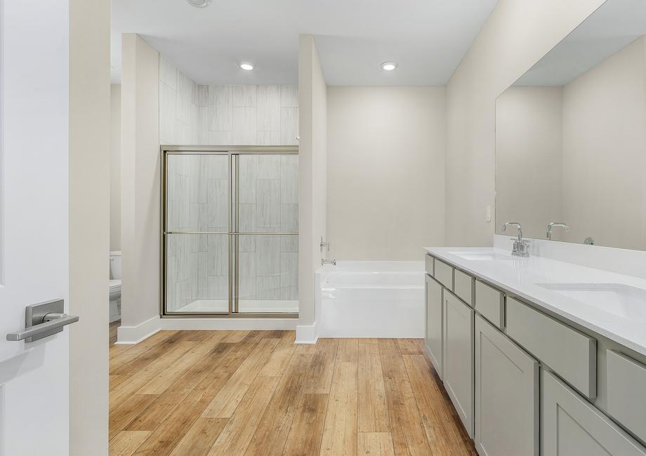 The master bathroom offers all the space you need to get ready in the mornings